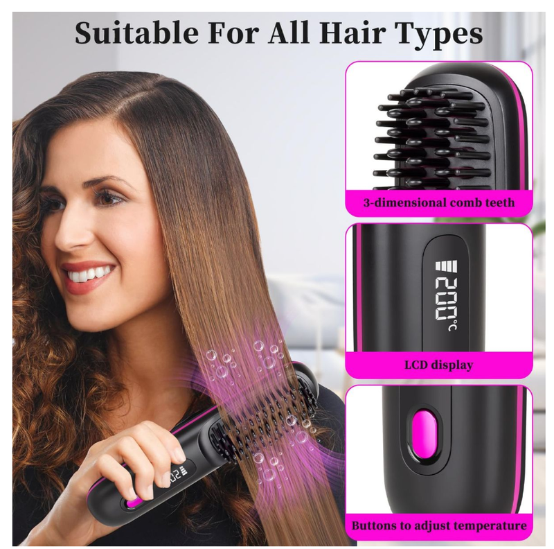2-in-1 Straightener Curler with Negative Ions - 3 Heat Settings