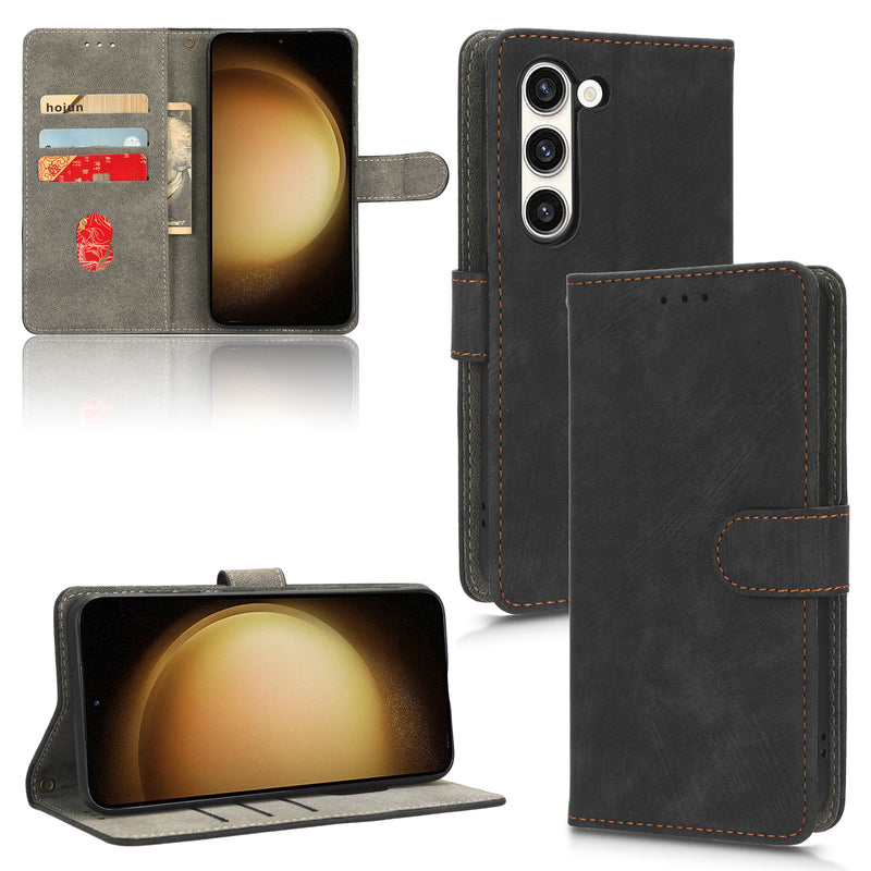 Flip Cover for Samsung Galaxy S23 PU Leather Phone Case [RFID Blocking] With Hand Strap