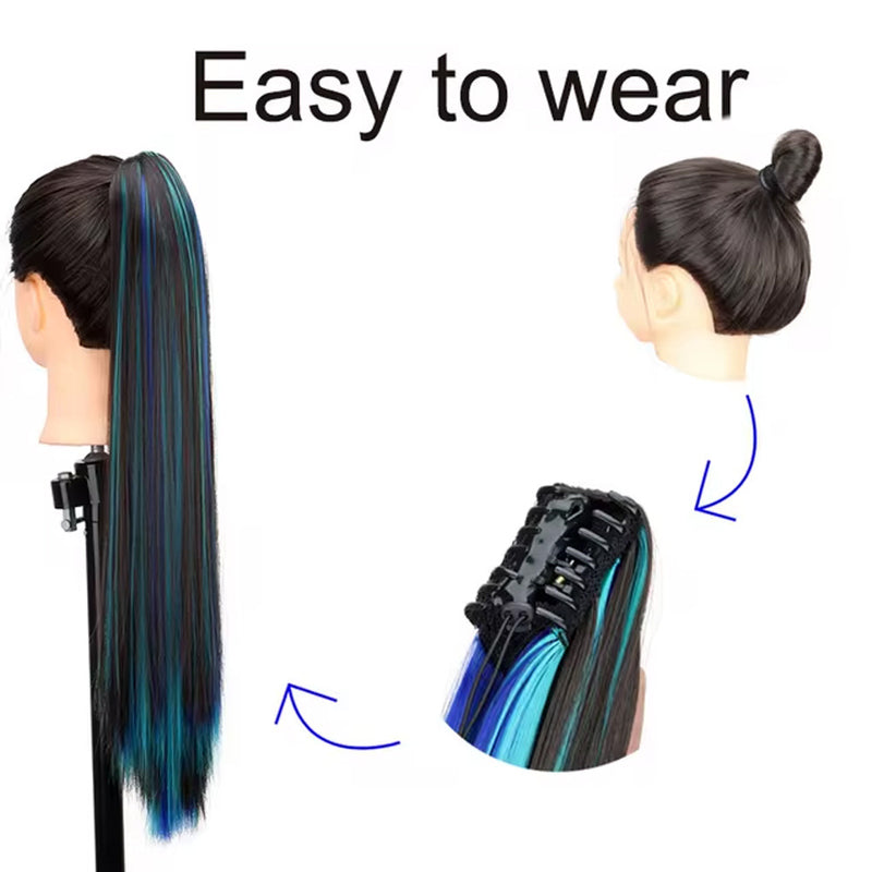 Womans Synthetic Flammable Fiber Wig Ponytail