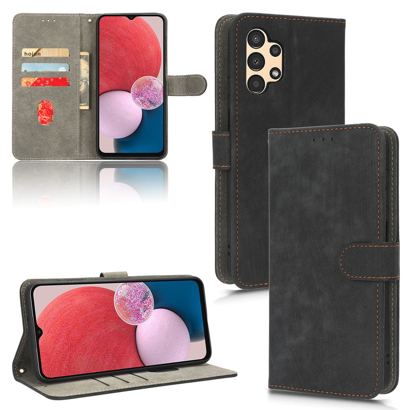 Flip Cover for Samsung Galaxy A13 4G PU Leather Phone Case [RFID Blocking] With Hand Strap