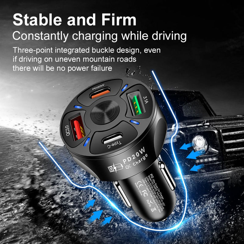 Car Charger Fast Charging PD QC3.0 USB C Phone Charger Adapter