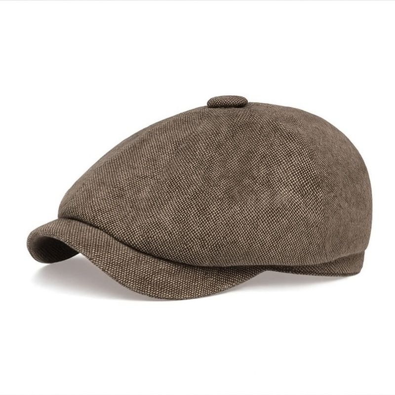 Men's Newsboy Hats Peaky Autumn Vintage Herringbone Octagon Cap Classic Lightweight Beret Hats Vintage Baker Boy Cap