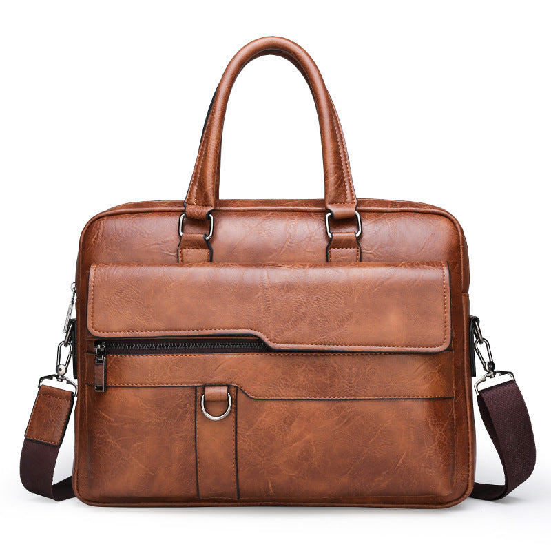 Men Bag Briefcase Laptop Bag - Leather Business Handbag Crossbody Shoulder
