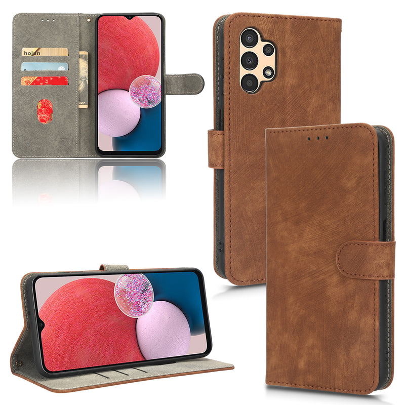 Flip Cover for Samsung Galaxy A13 4G PU Leather Phone Case [RFID Blocking] With Hand Strap