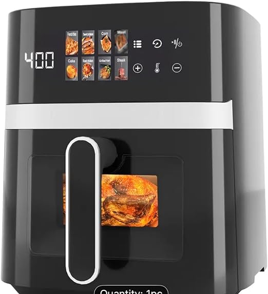 5.5L Digital Smart Air Fryer, Black, 8 Preset Programs with LCD Display