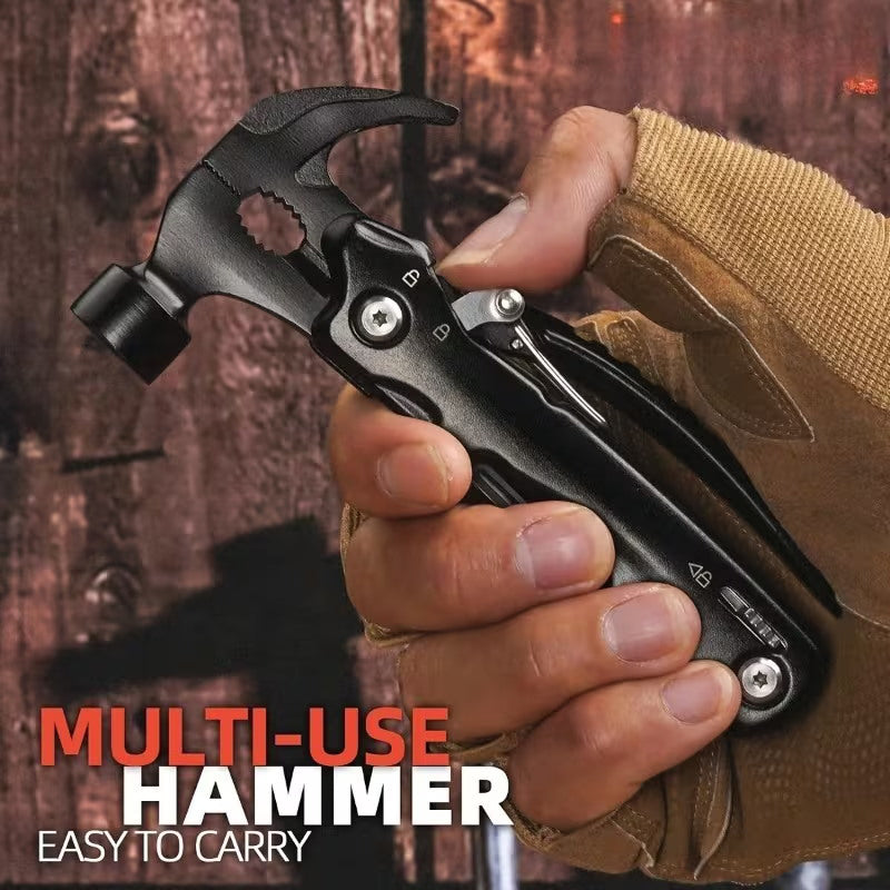 12-in-1 Hammer Multi-Tool – Pliers, Screwdrivers & More | Rust-Resistant