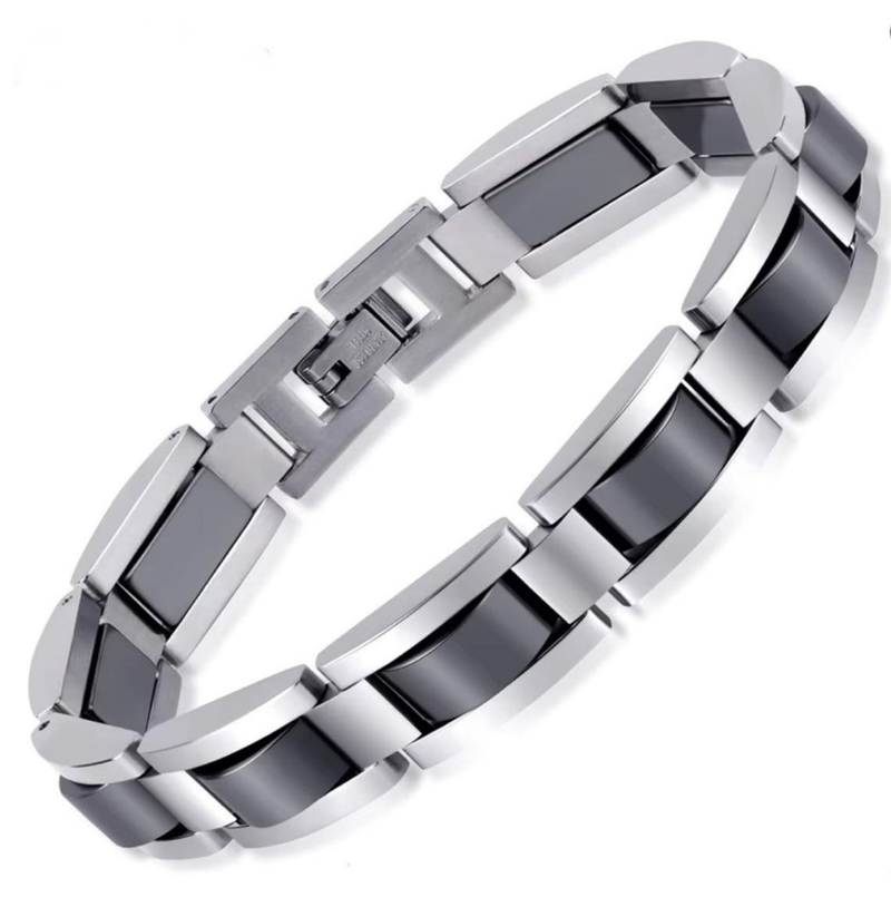 IPSTYLE Men Power Wristband Titanium Steel Hematite Magnetic Bracelets