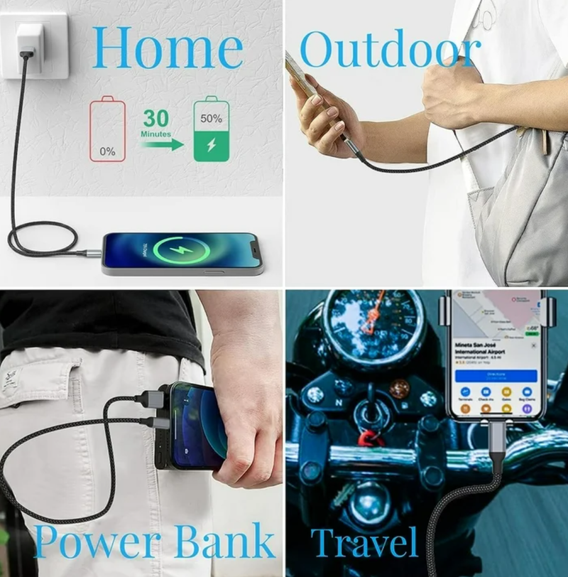 USB A to Lightening Cable Compatible With IPhone And IPad
