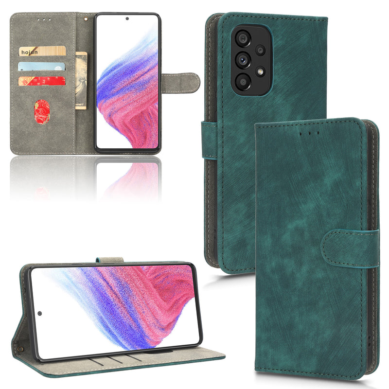 Flip Cover for Samsung Galaxy A73 5G PU Leather Phone Case [RFID Blocking] With Hand Strap