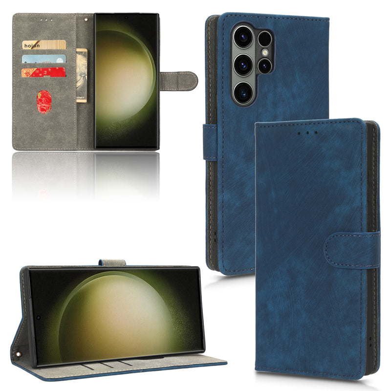 Flip Cover for Samsung Galaxy S23 Ultra PU Leather Phone Case [RFID Blocking] With Hand Strap