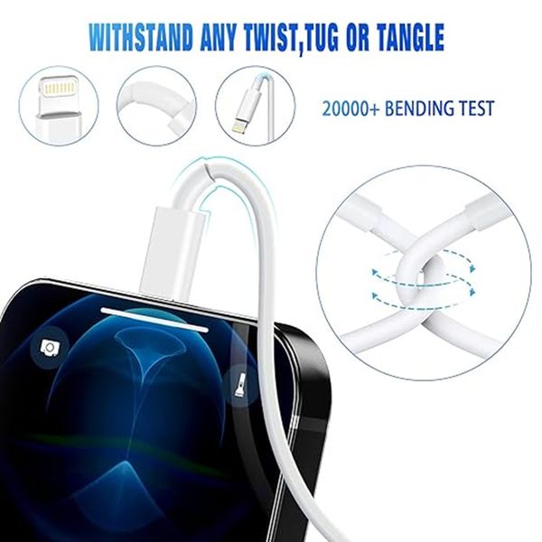 Lightning to USB Cable Charging Cable Compatible with iPhone and iPad