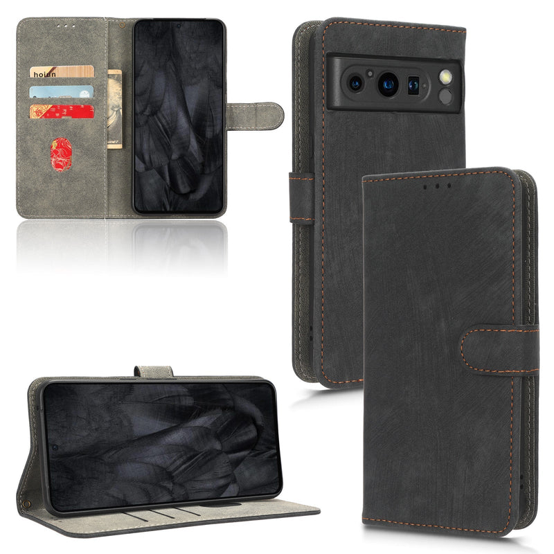 Flip Cover for Google Pixel 8 Pro PU Leather Phone Case RFID Blocking With Hand Strap