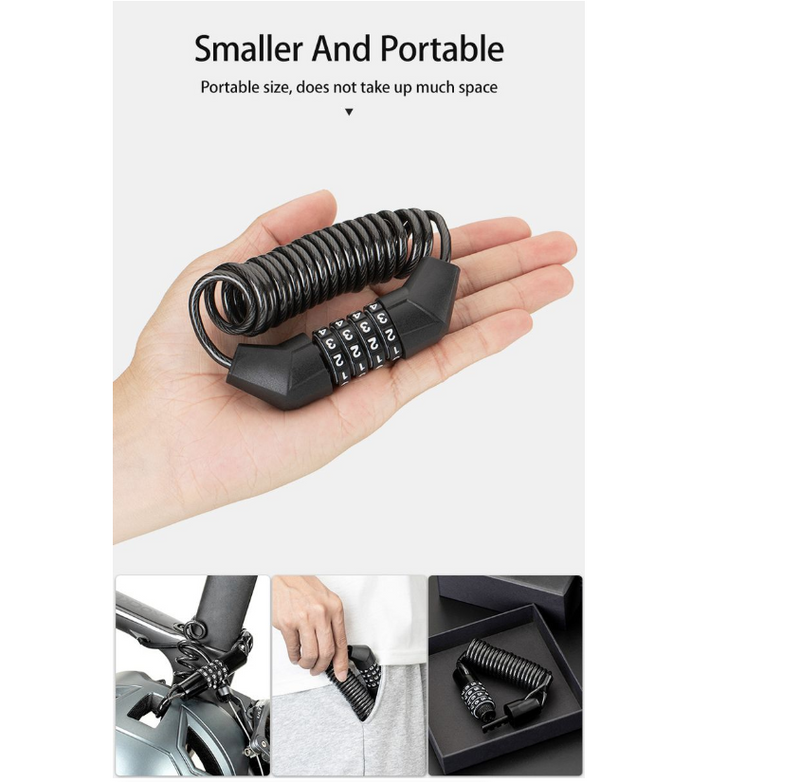 Mini Password Lock Anti Theft Bicycle Durable Steel Wire Lock