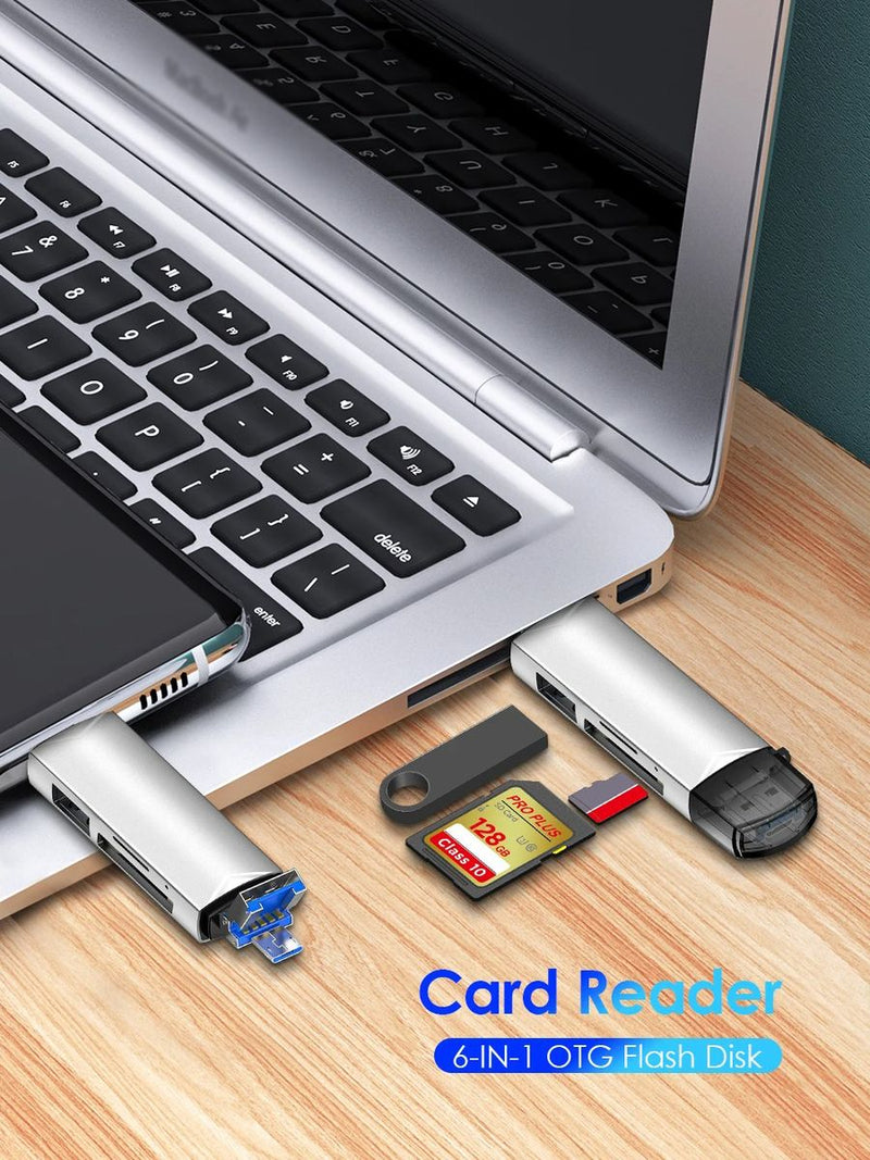 6 in 1 Type C SD TF Card Reader USB 3.0 Micro Flash Drive Card Reader