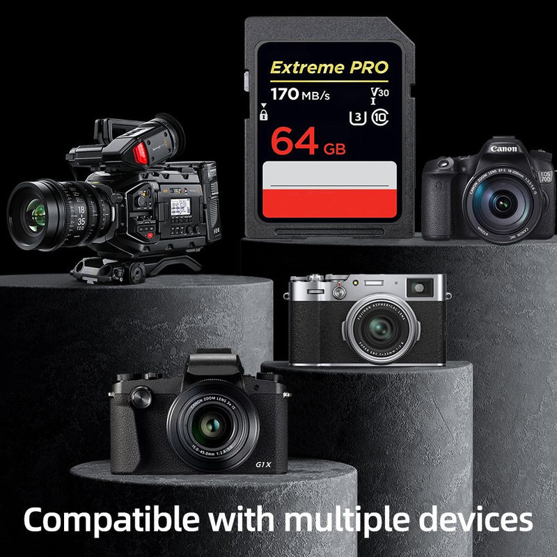 Extreme PRO SD Card 32GB 64GB 128GB Flash Memory Card for Camera