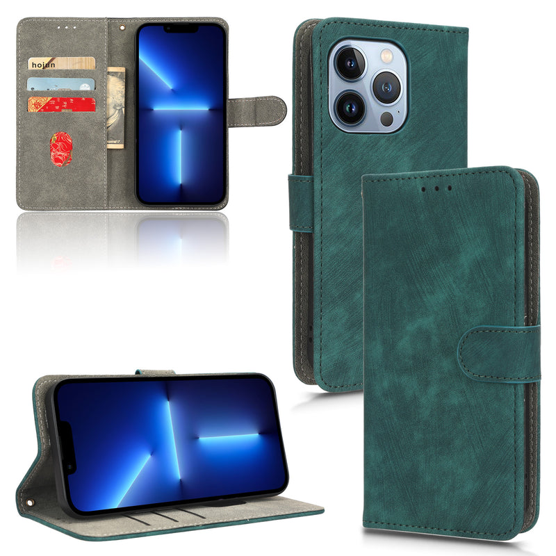 Flip Cover for iPhone 13 Pro PU Leather Phone Case RFID Blocking With Hand Strap