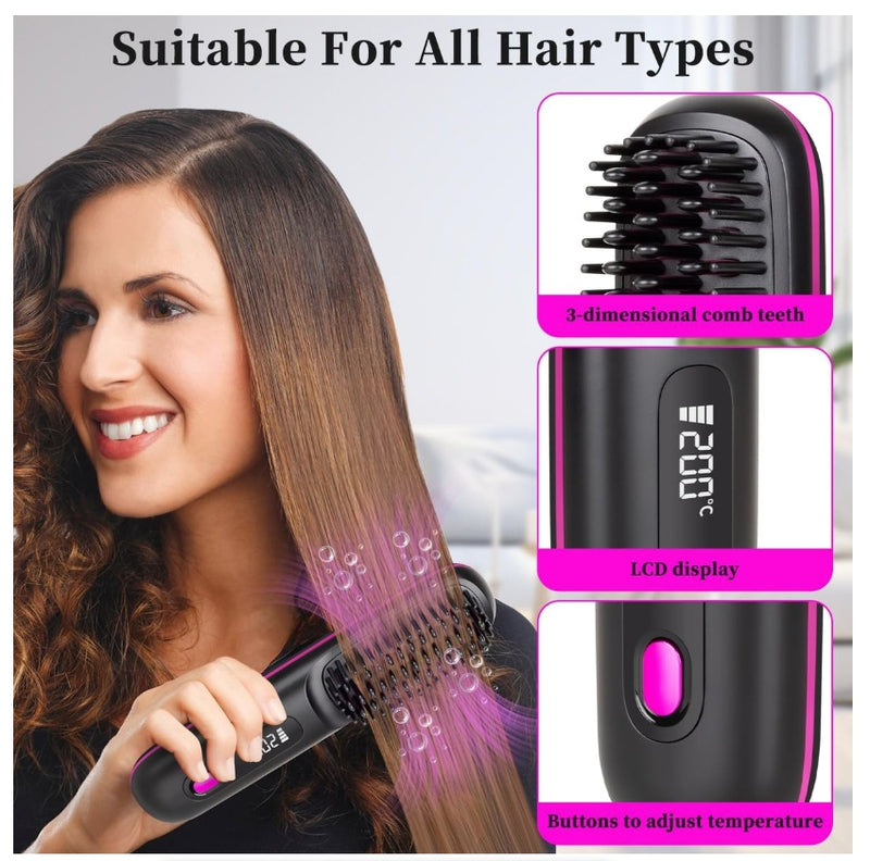 IPSTYLE 2-in-1 Straightener Curler with Negative Ions - 3 Heat Settings