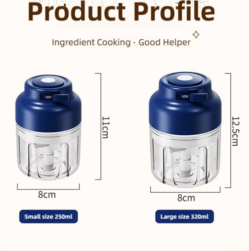 IPSTLE 320ML Electric Garlic Grinder, Vegetable Chopper, Food Processor USB Mini Garlic Grinder