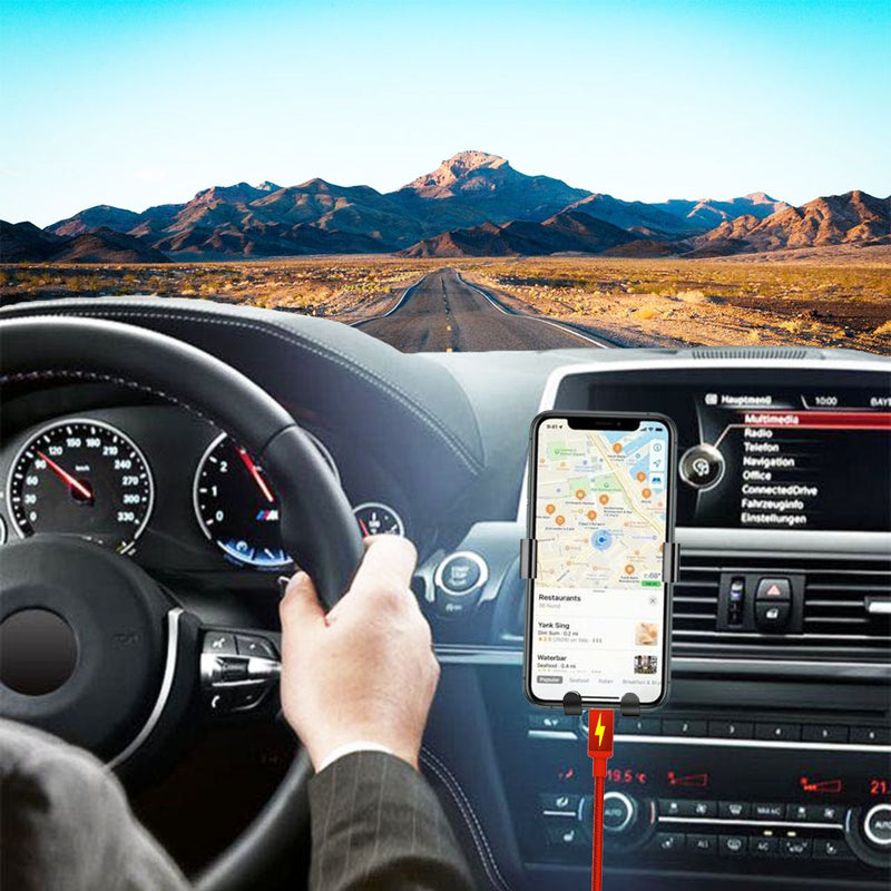 Gravity Car Phone Mount Hands Free One Handed Cell Phone Holder