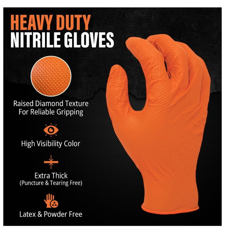 Heavy Duty Disposable Nitrile Gloves 8Mil Extra Thick