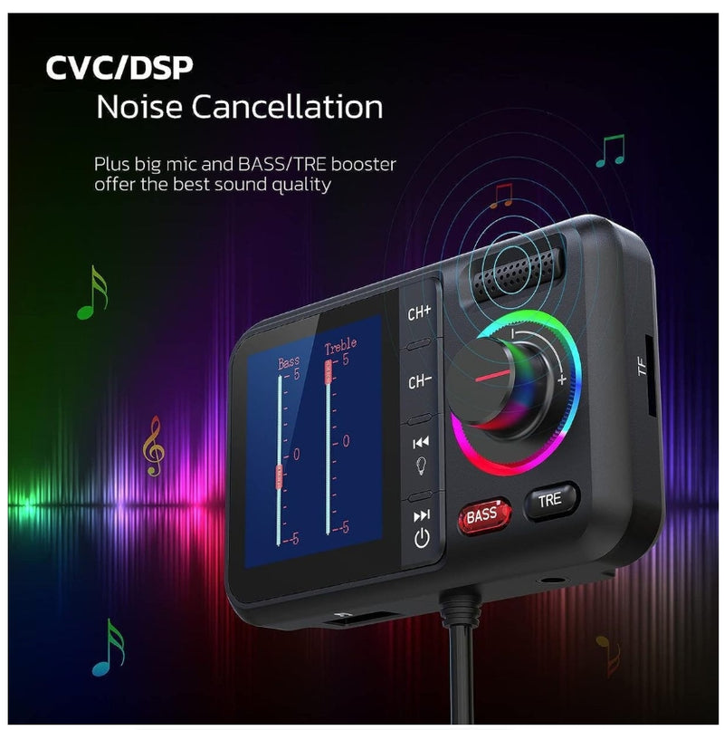 IPSTYLE FM Transmitter for Car, Wireless Car Bluetooth V5.0 Adapter