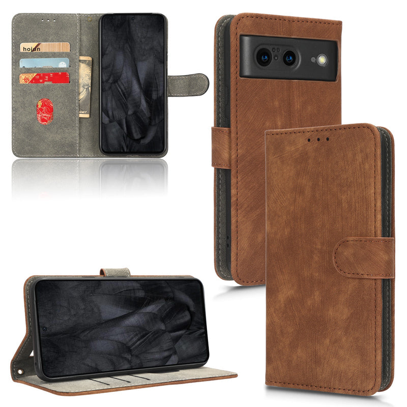 Flip Cover for Google Pixel 8 PU Leather Phone Case RFID Blocking With Hand Strap