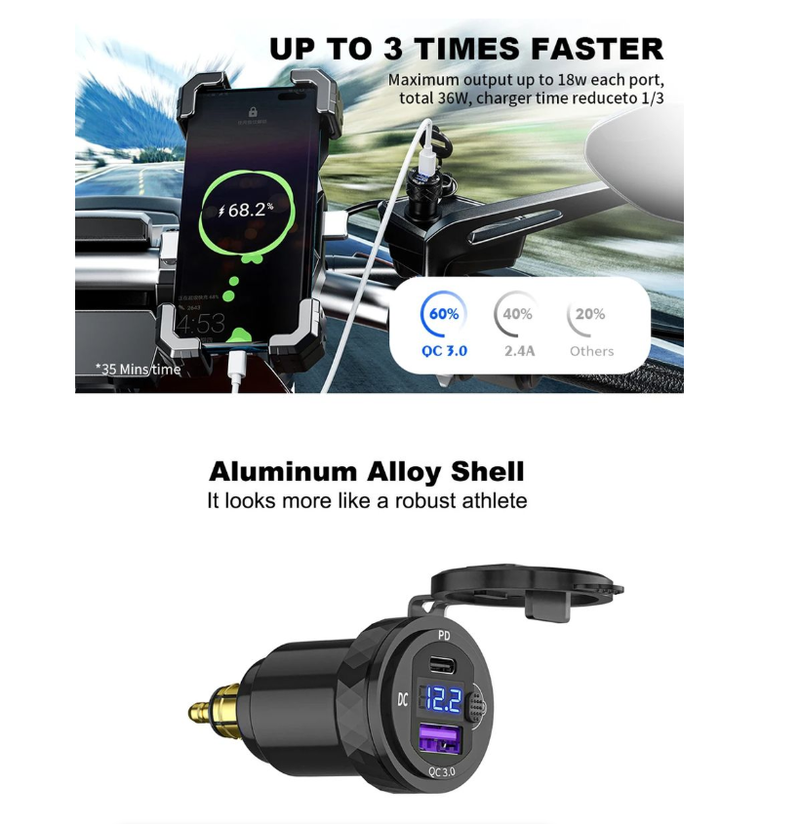 USB Type C PD Fast Car Charger Power Adapter Hella DIN Plug Socket