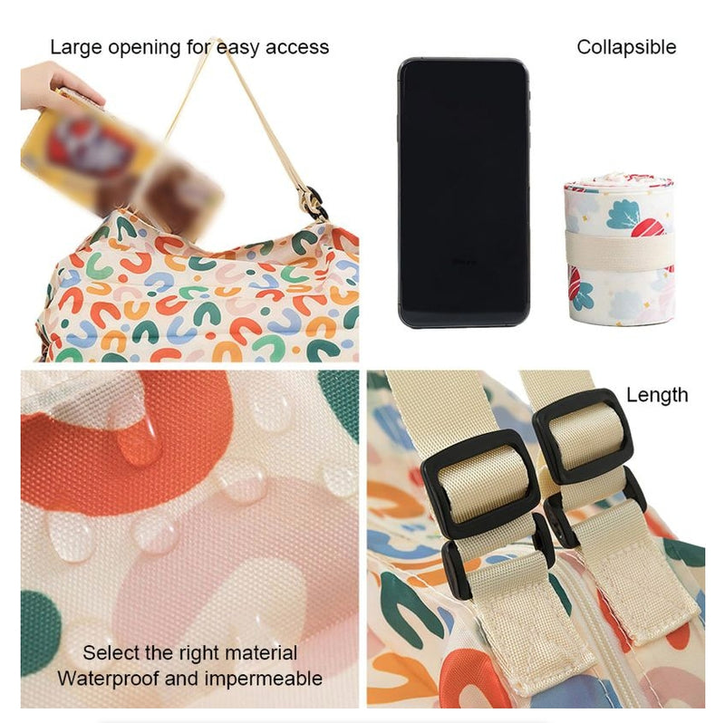 Foldable Storage Bag Handbags Large Capacity Shopping Bag Foldable Nylon Bag