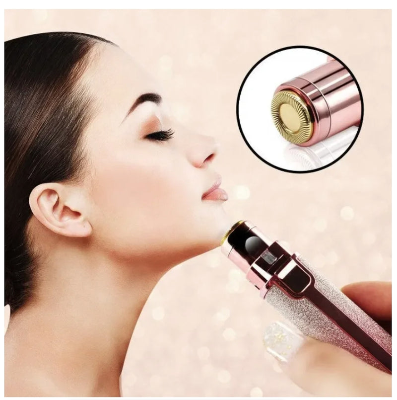 2 IN 1 Electric Epilator Eyebrow Trimmer Womans Body Facial Lip Epilator