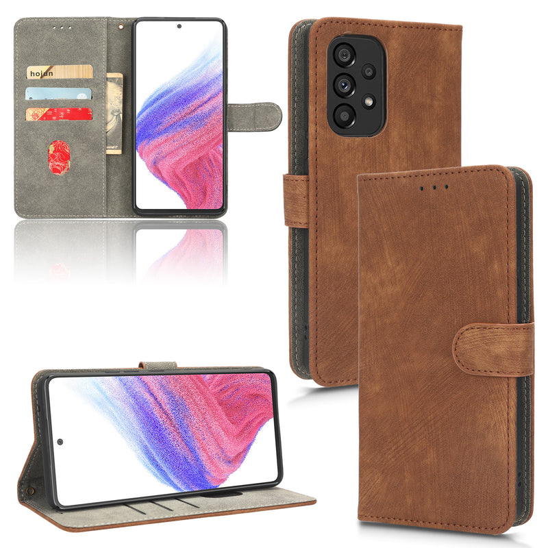 Flip Cover for Samsung Galaxy A73 5G PU Leather Phone Case [RFID Blocking] With Hand Strap
