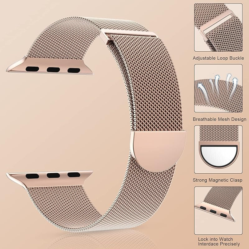 Stainless Steel Band Compatible with Apple Watch 38/40/41/42/44/45/46/49mm