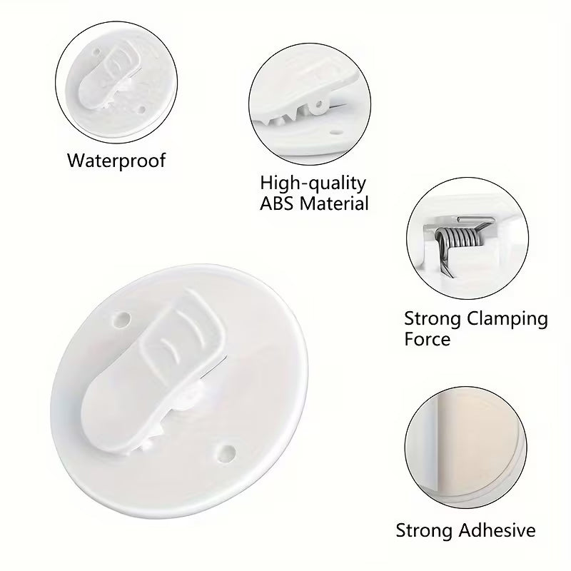 4Piece Shower Curtain Windproof Clips, Adhesive Splash-Proof Curtain Weight Holders