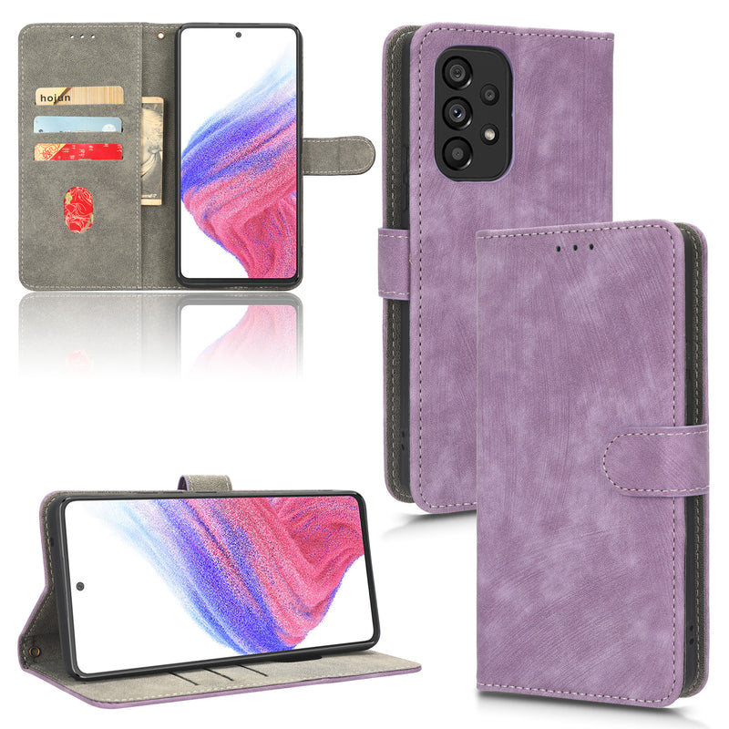 Flip Cover for Samsung Galaxy A73 5G PU Leather Phone Case [RFID Blocking] With Hand Strap