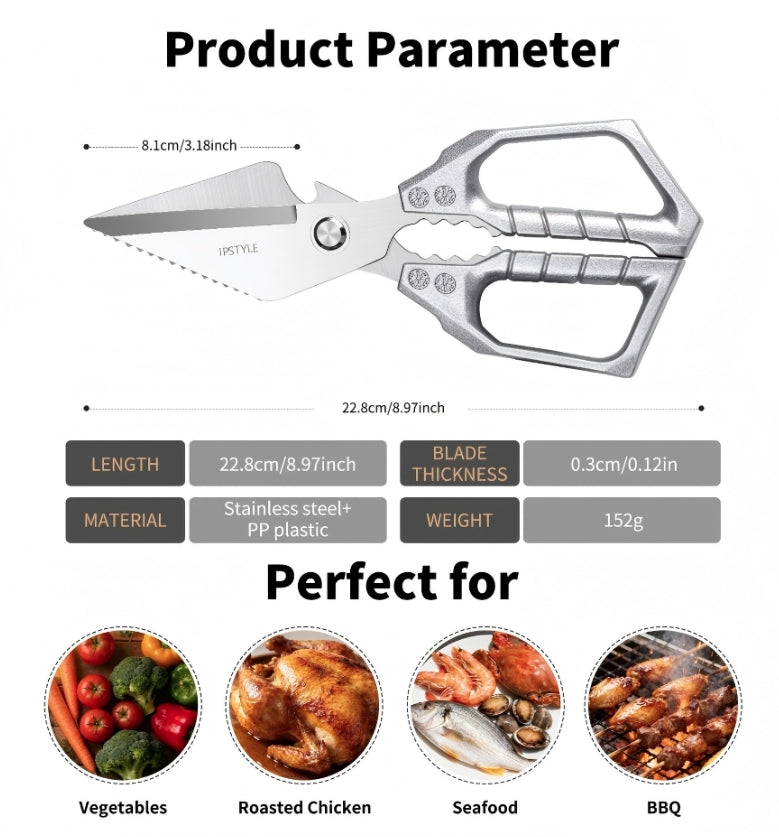 Kitchen Scissors Chicken Bone Scissors Fish Scale Scraper Bottle Opener