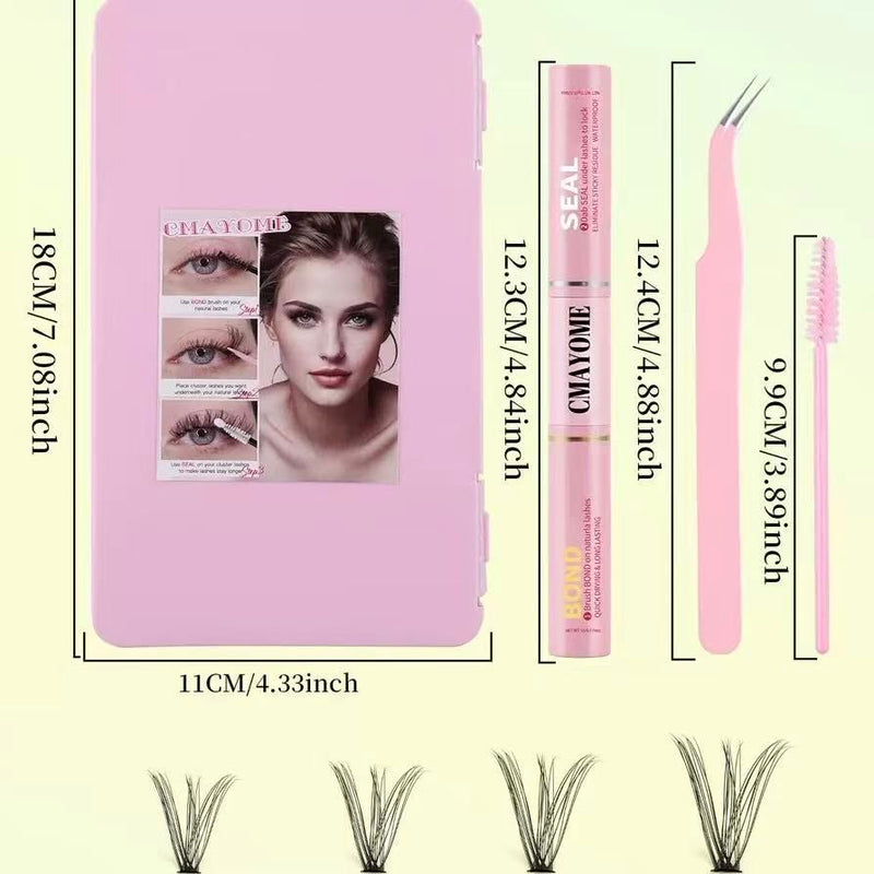 640 Pieces Thick Cluster Eyelash Extensions 10-16mm DIY False Eyelashes Kit 50D/60D/80D/100D Single Eyelashes, Soft Texture, And Easy To Use