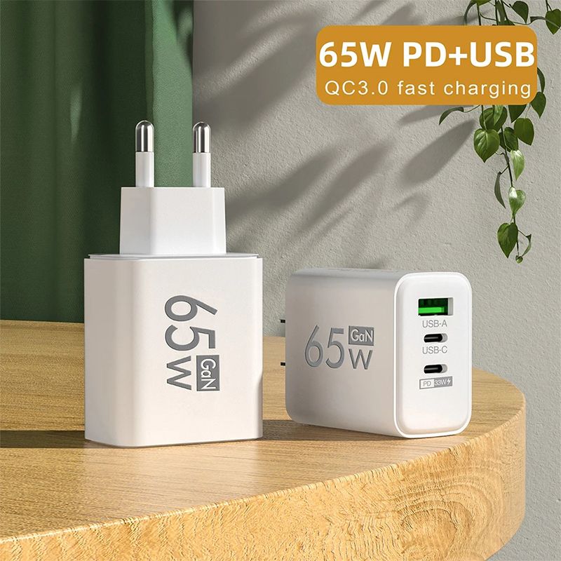 USB Type C Charger Adapter 65W Fast Charger Compatible With IPhone Xiaomi