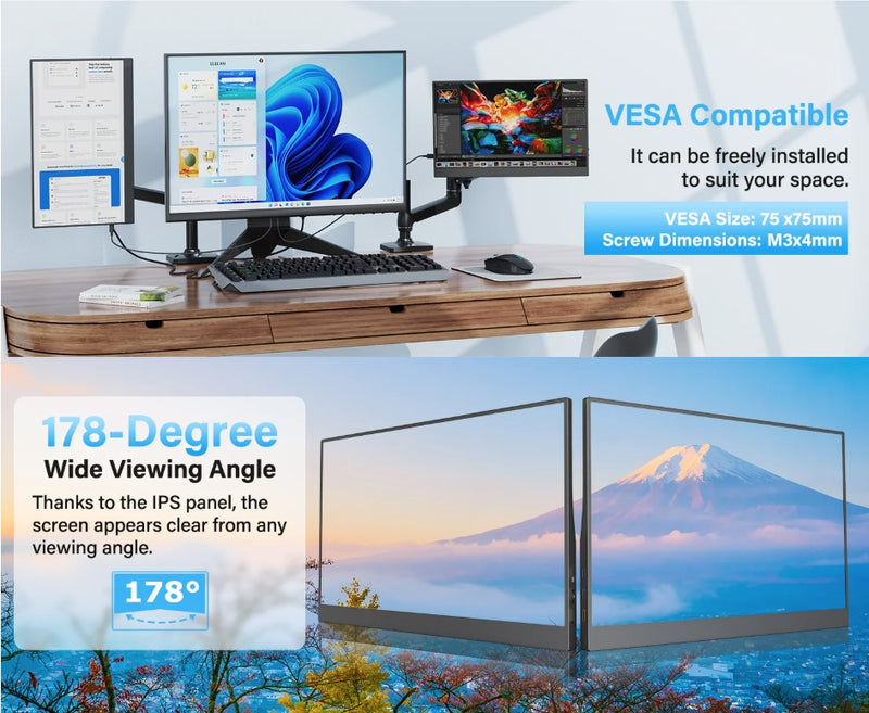 15.6 Inch Portable Monitor 1920x1080P Extend Display