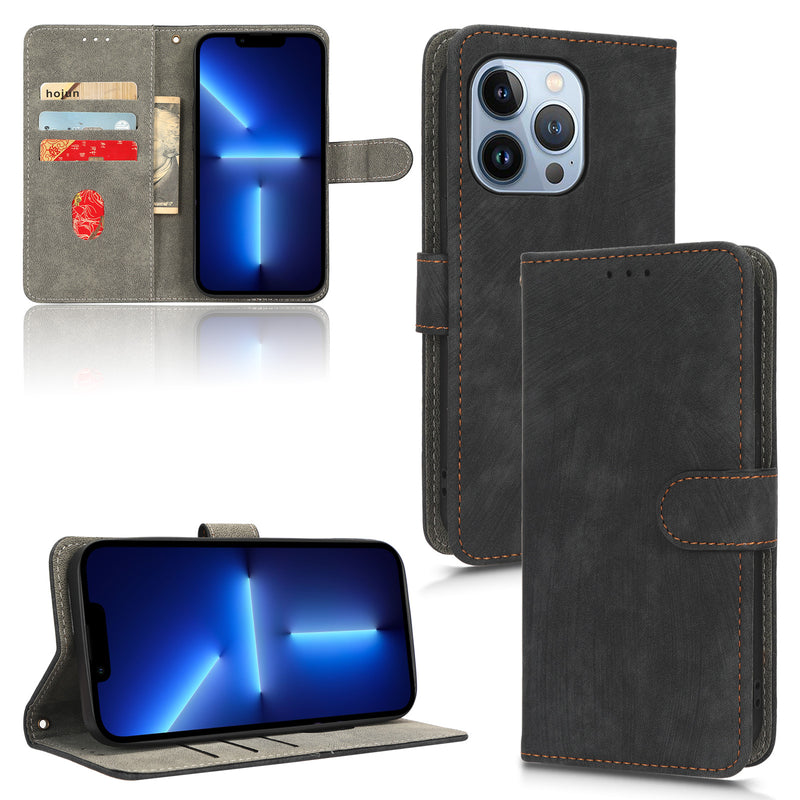 Flip Cover for iPhone 13 Pro PU Leather Phone Case RFID Blocking With Hand Strap