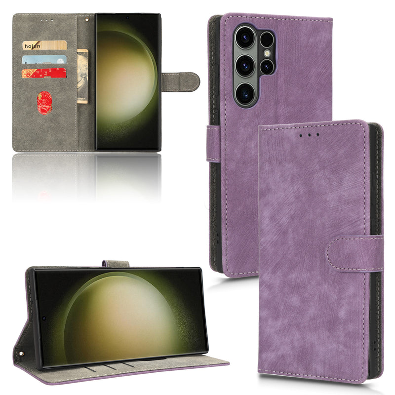 Flip Cover for Samsung Galaxy S22 Ultra 5G PU Leather Phone Case [RFID Blocking] With Hand Strap