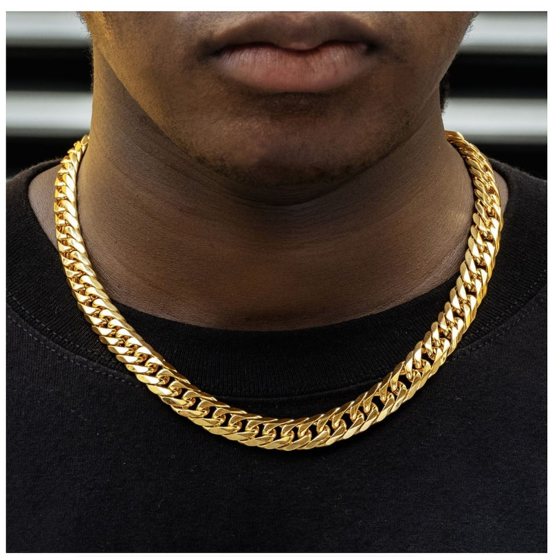 Men Curb Cuban Link Chain Necklaces 316L Stainless Steel Bracelet Hip Hop