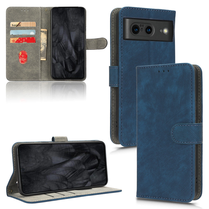 Flip Cover for Google Pixel 8 PU Leather Phone Case RFID Blocking With Hand Strap