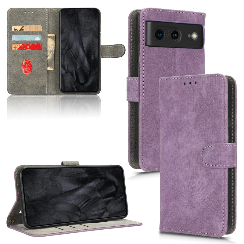 Flip Cover for Google Pixel 8 PU Leather Phone Case RFID Blocking With Hand Strap