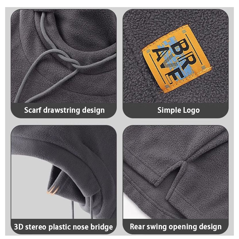 Winter Warm Hooded Hat Windproof Thickened Polar Fleece Ski Cycling Neck