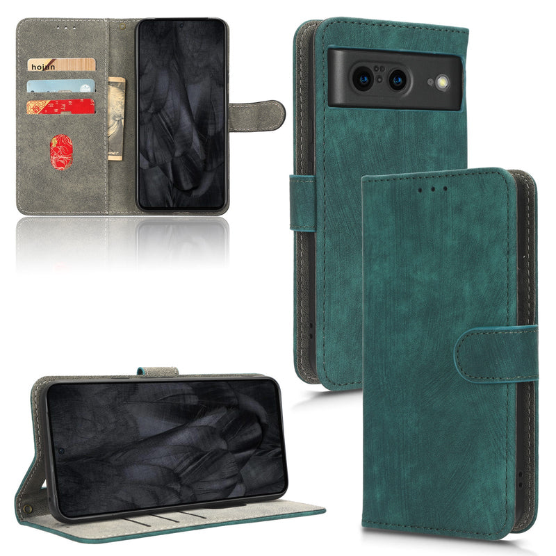 Flip Cover for Google Pixel 8 PU Leather Phone Case RFID Blocking With Hand Strap