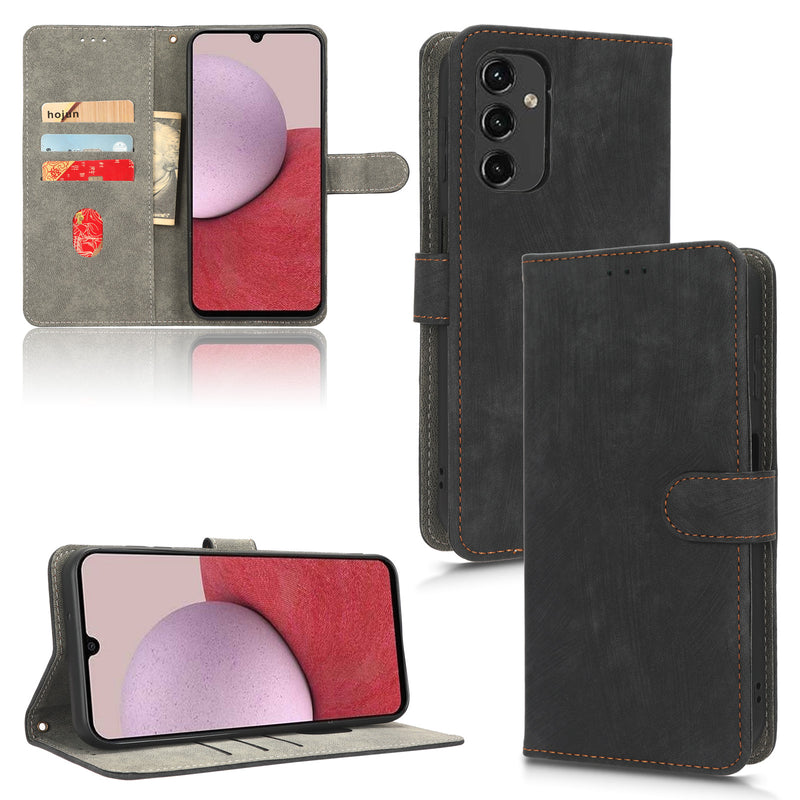 Flip Cover for Samsung Galaxy A14 5G PU Leather Phone Case [RFID Blocking] With Hand Strap