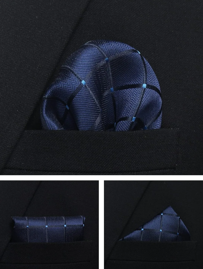 Silk Men Tie Pocket Square Cufflinks 8cm Luxury Wedding Prom Accessories Gravats