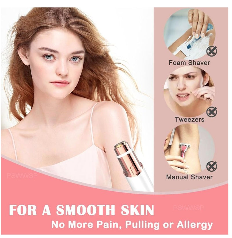 2-in-1 Facial Eyebrow Trimmer Rechargeable Painless Facial Eyebrow Shaver