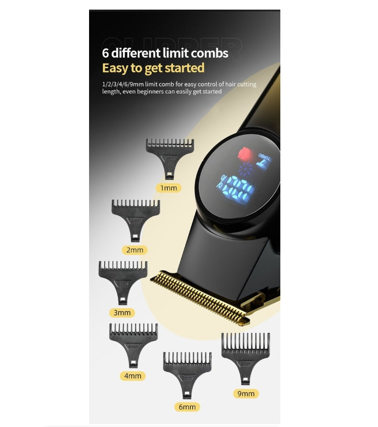 IPSTYLE Electric Hair Clipper Rechargeable Digital Display Trimmer for Men