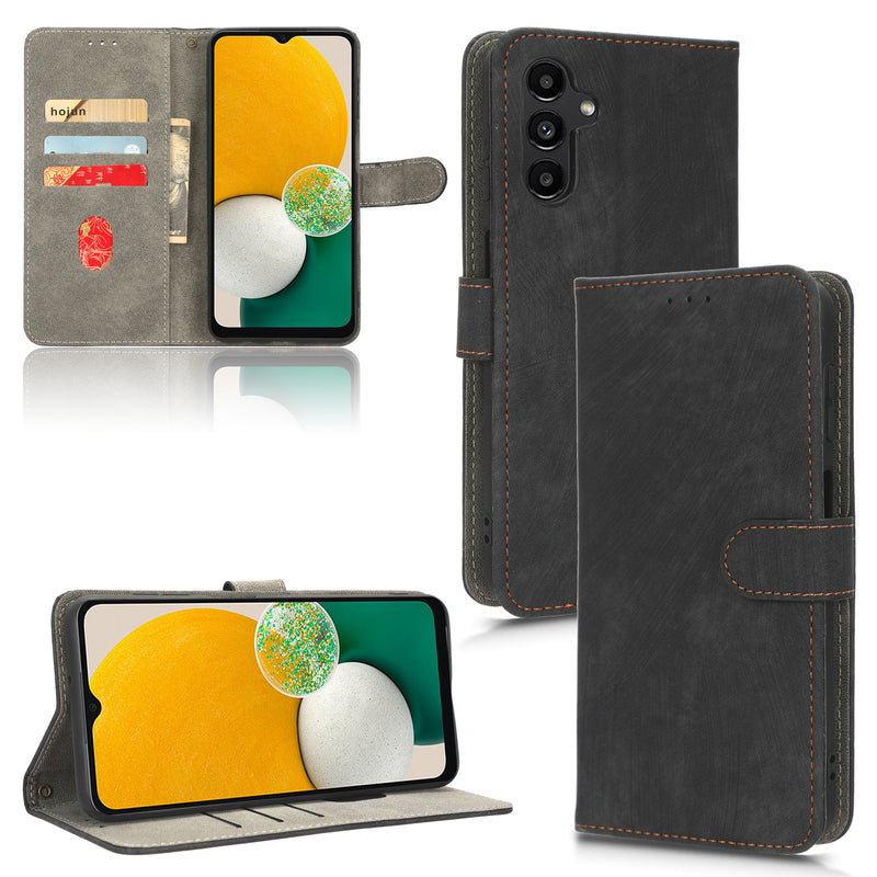Flip Cover for Samsung Galaxy A04s PU Leather Phone Case [RFID Blocking] With Hand Strap