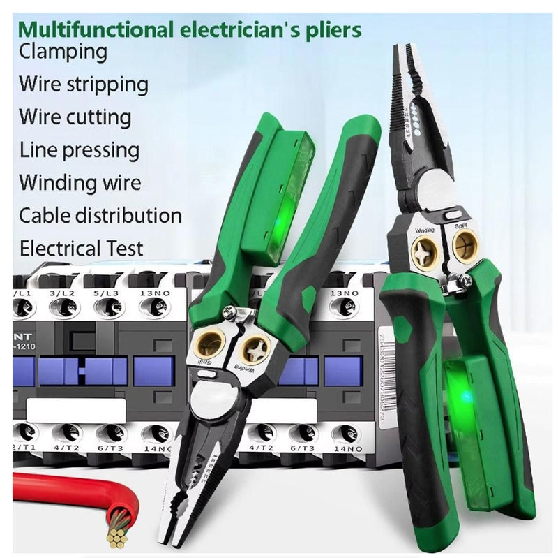 IPSTYLE 8-in-1 Multi-Function Wire Cutters With Wire Stripping Nose Pliers